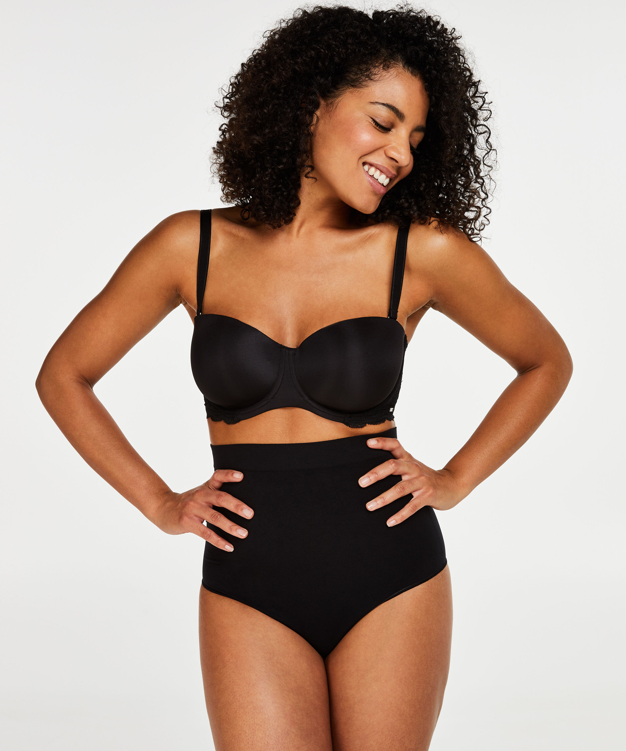 Firming high waisted thong - Level 2, Black