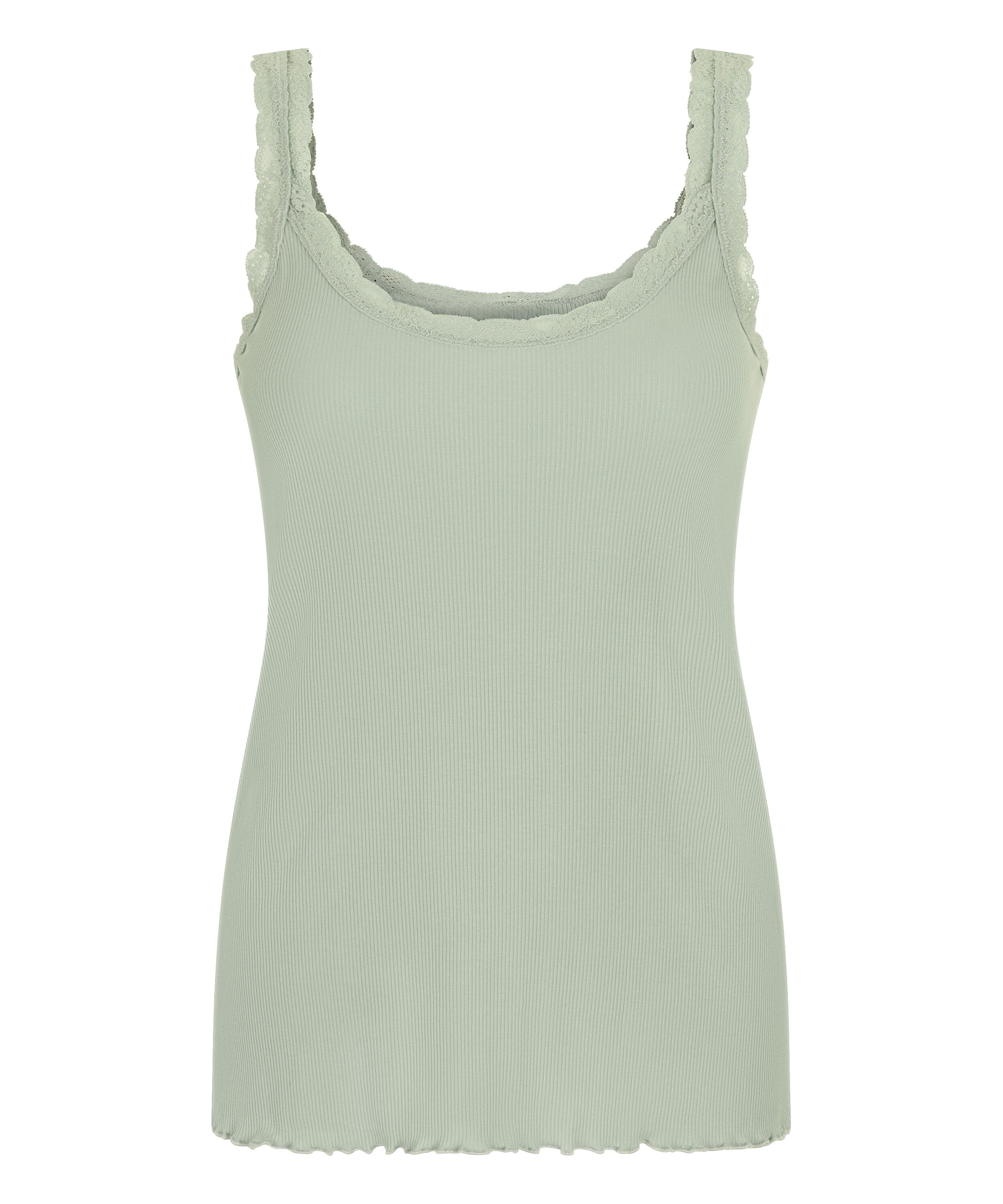 Singlet Rib Jersey Lace, Green