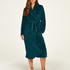 Long Fleece Bathrobe, Blue