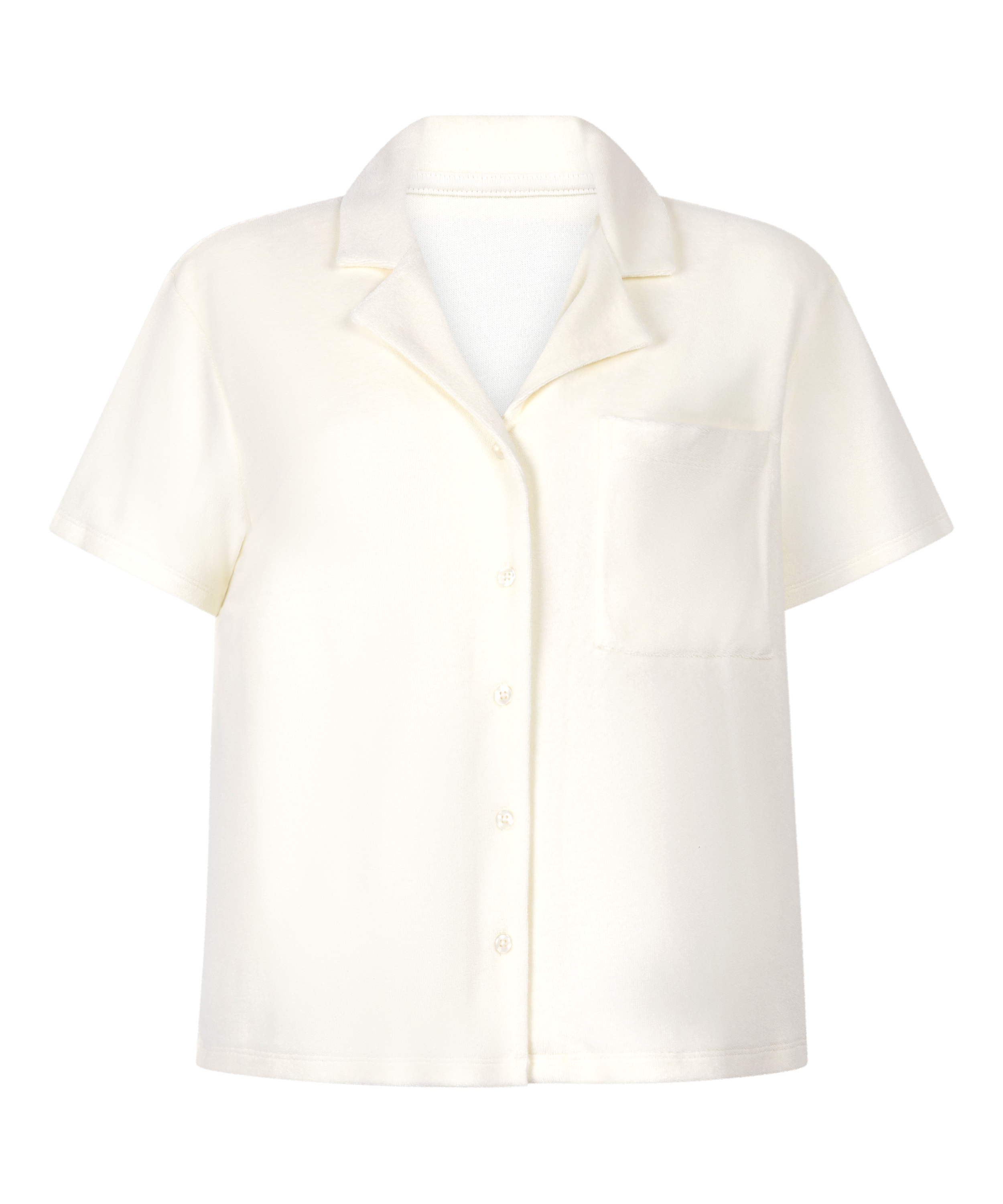 Towel Texture Button-Up Shirt, White, main