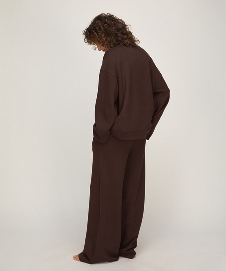 Pant viscose wide leg, Brown