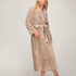 Bathrobe Jacqueared Fleece, Beige