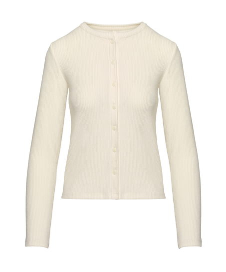 Cardigan Ribbed Jersey, White