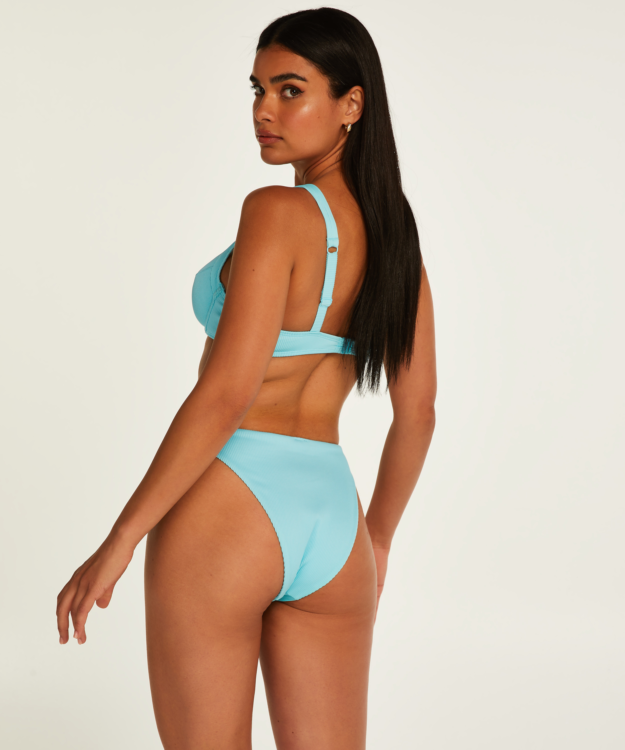 Texture Non-Padded Underwired Bikini Top, Black, main