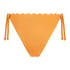 Scallop Lurex Cheeky Tanga Bikini Bottoms, Orange