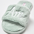 Fake Fur Home Slippers, Green