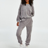 Tall Velours Jogging Bottoms, Gray