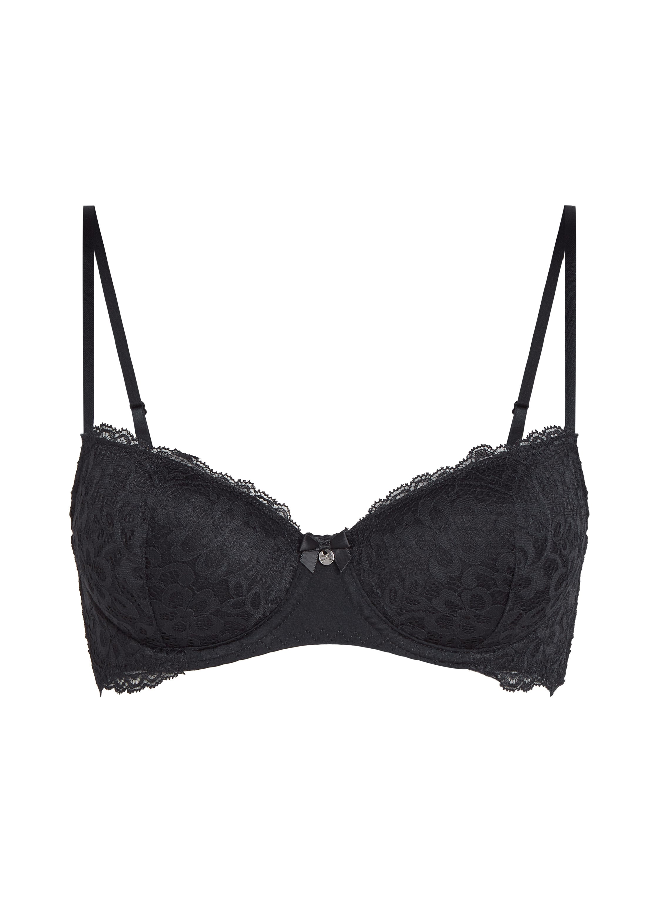 Marine Padded Underwired Bra, Black, main