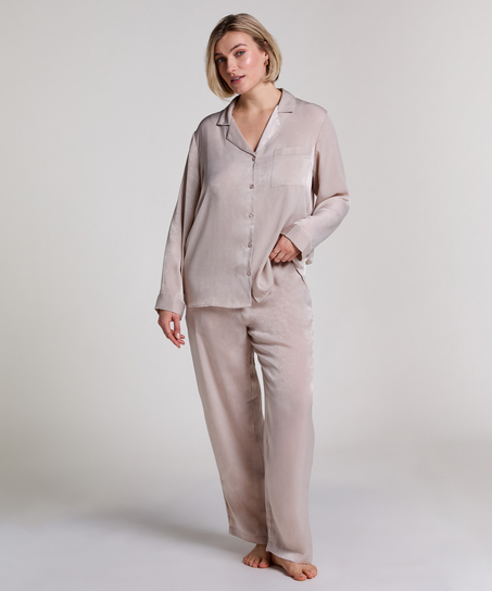 Satin Trousers, Beige