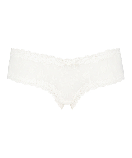 V-shaped Brazilian knickers mesh, White