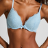 Teddy Padded Push-Up Underwired Bra, Blue