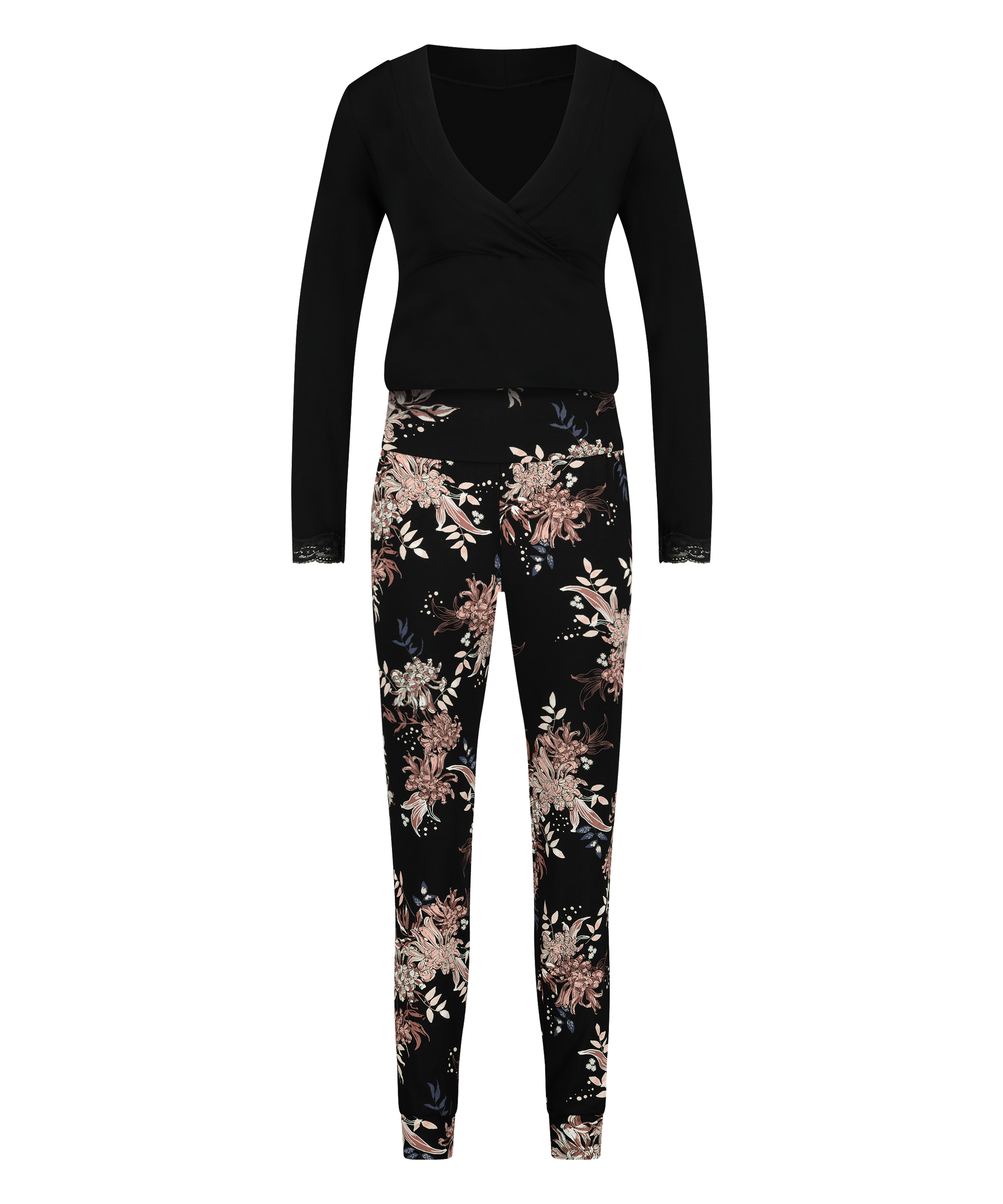 Nursing pyjama set, Black, main