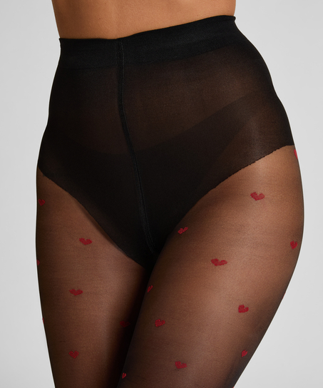Tights 15 Denier print, Black