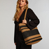 Striped Beach Bag, Black