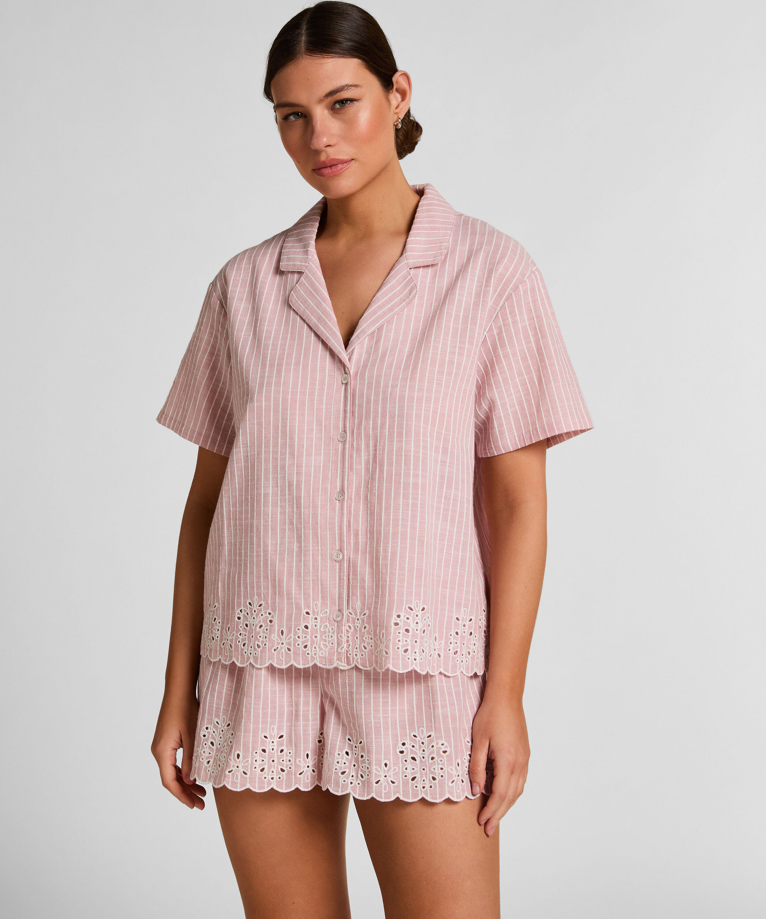 Striped Pyjama Short, Pink
