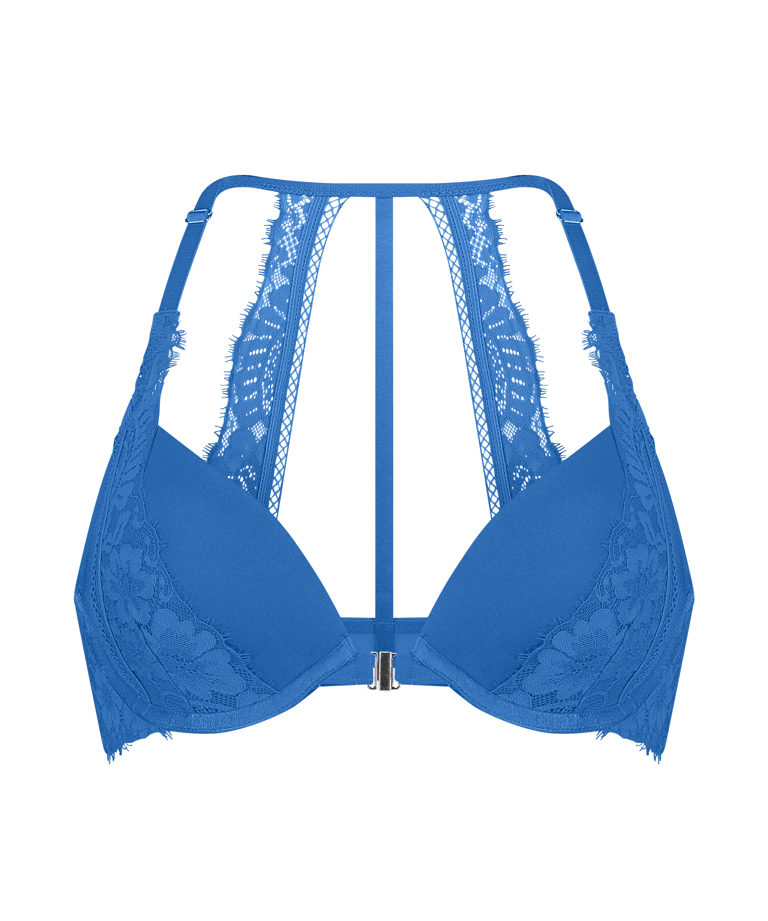 Milaan Padded Underwired Push-Up Bra, Blue, main