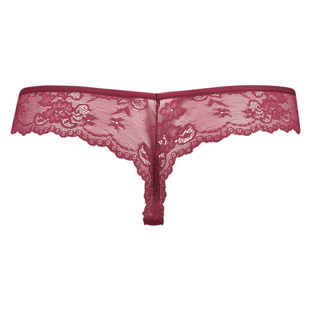 Lace Back Invisible Thong, Purple