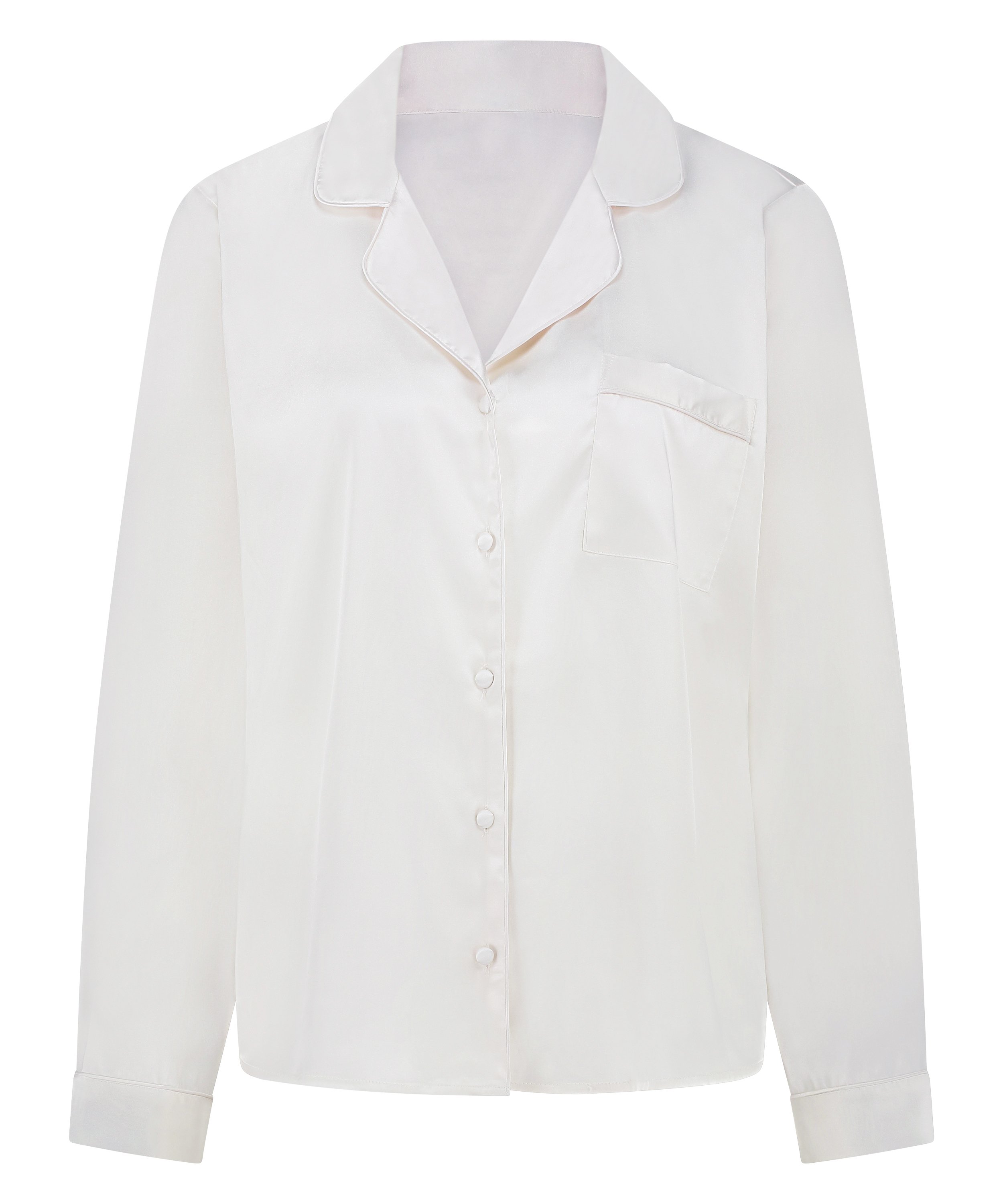 Satin Long-Sleeved Jacket, White, main