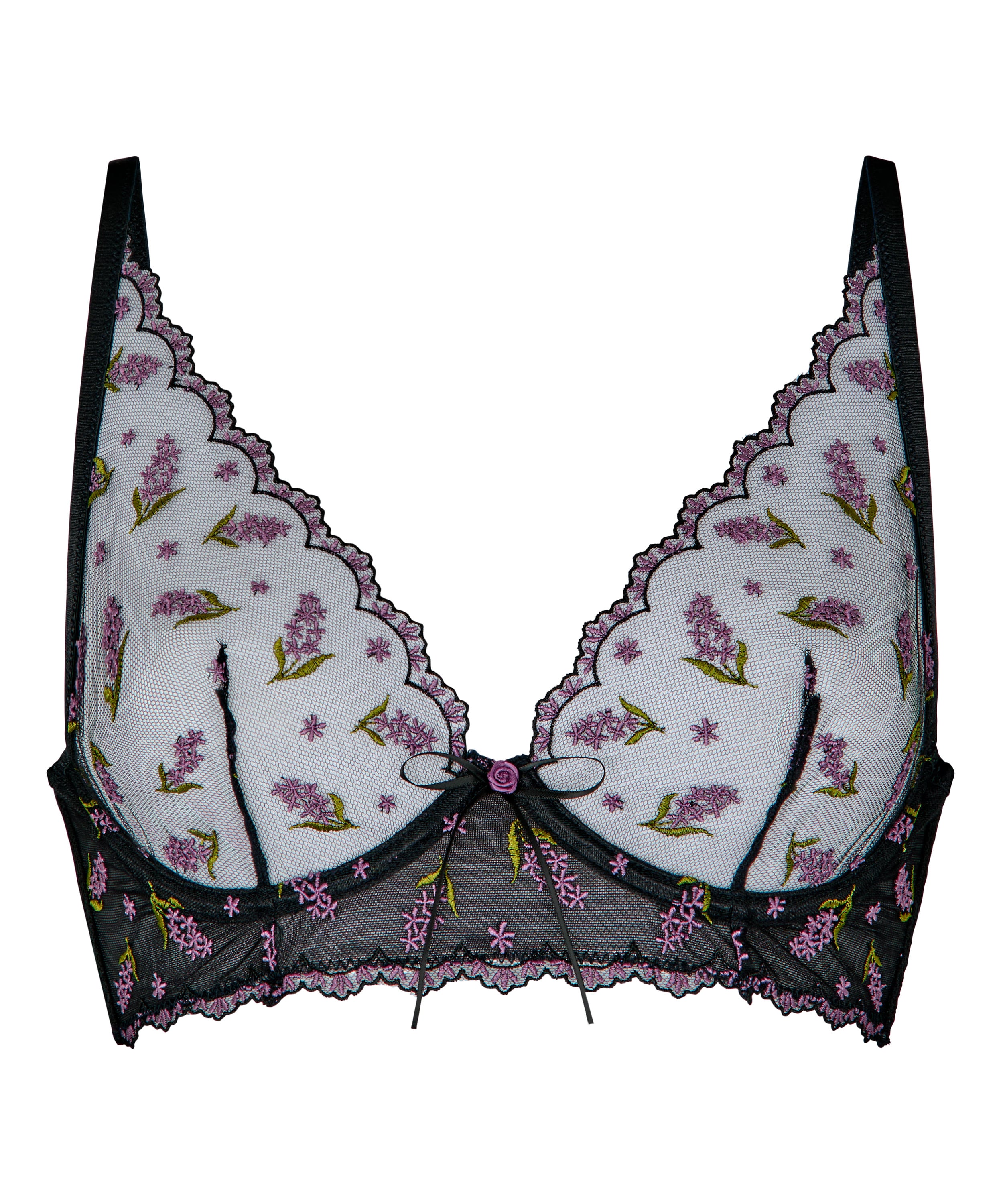 Non-Padded Underwired Bra Iris, Black, main