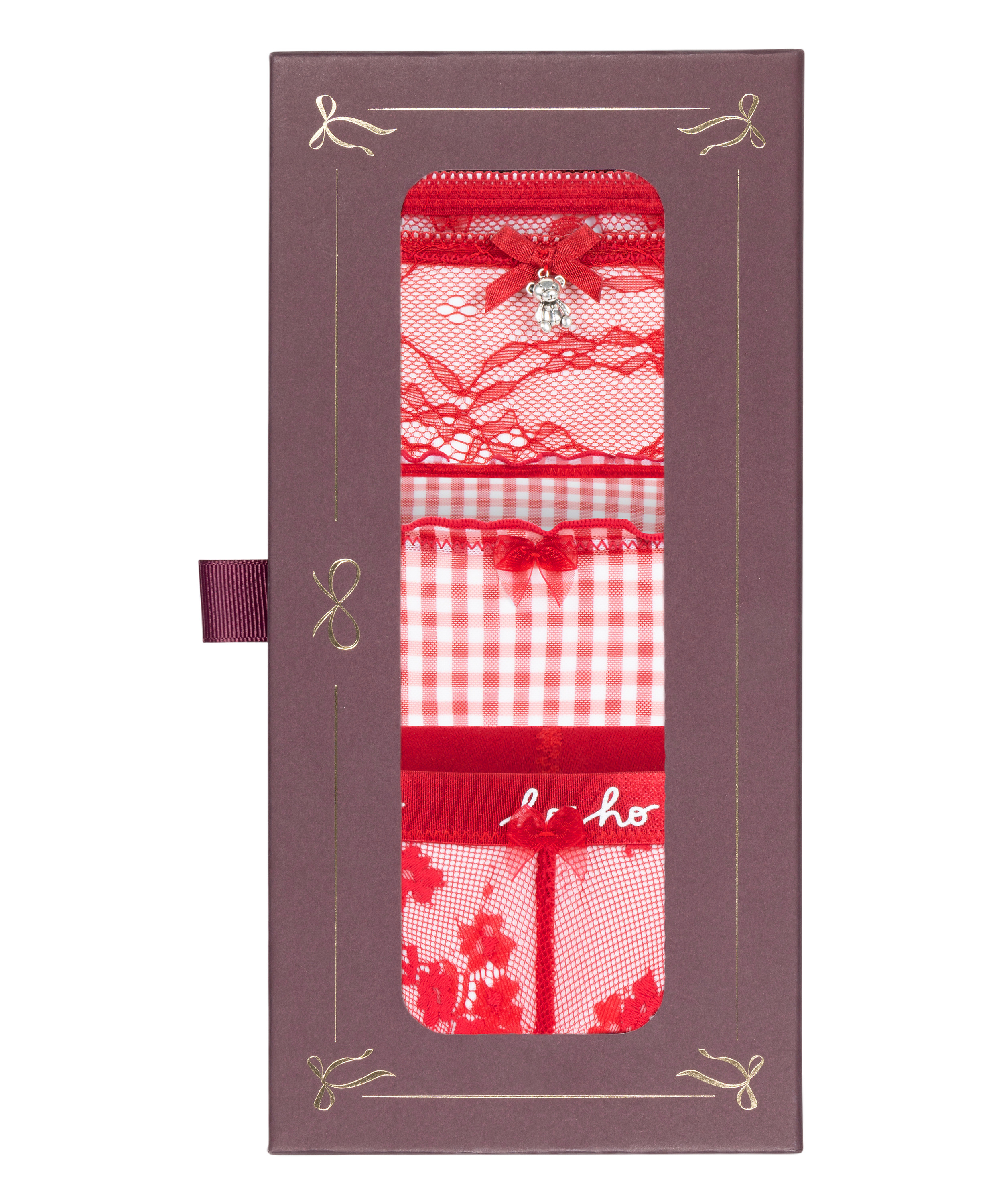 Christmas Thong Giftset, Red, main