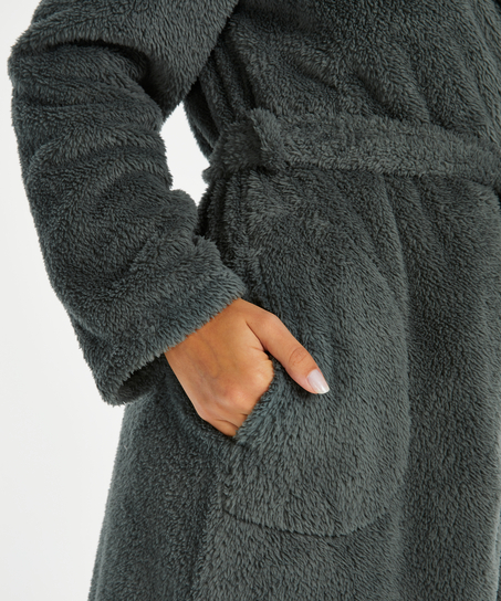 Fleece Bathrobe Short, Green