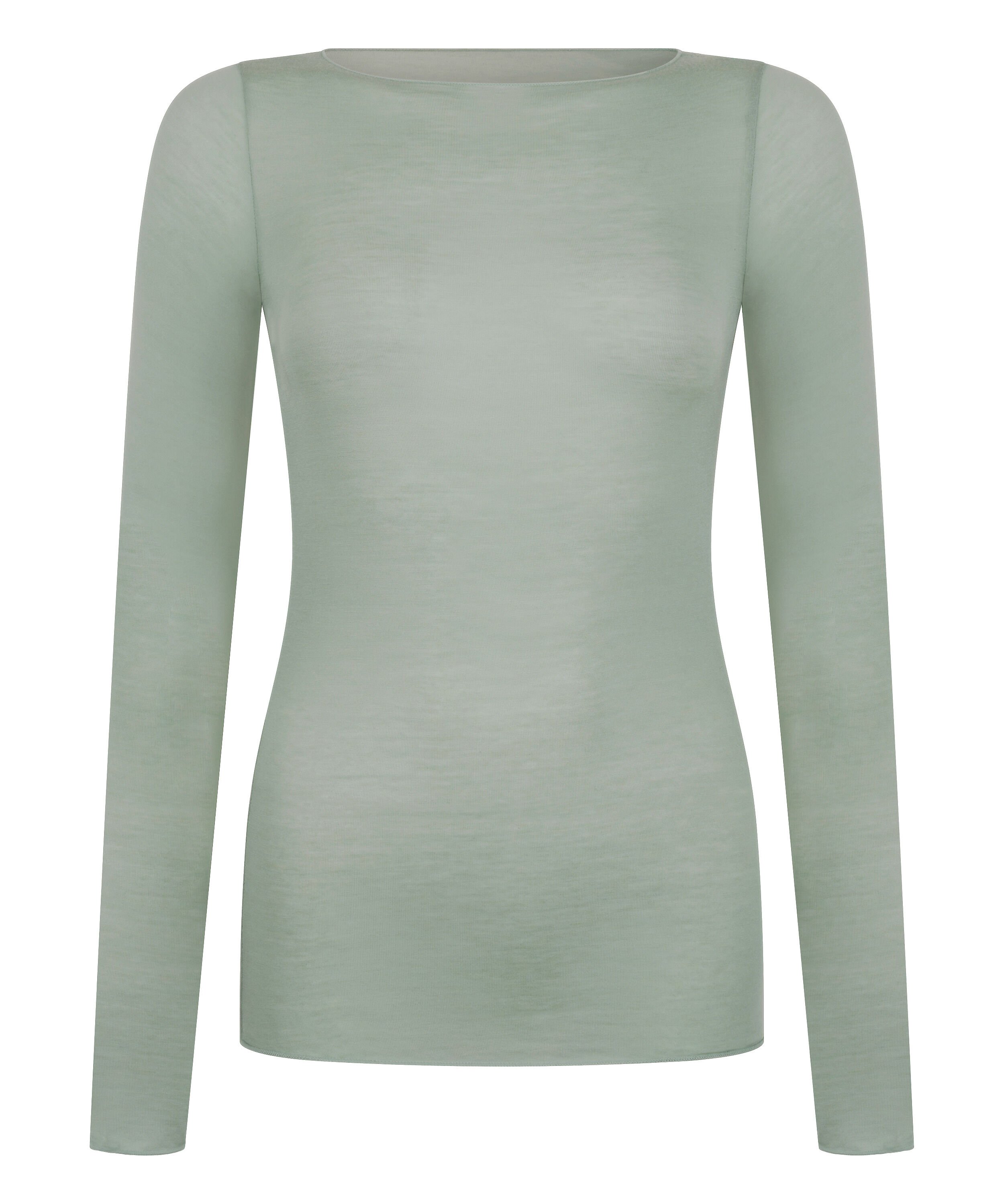super soft Boatneck shirt with Cashmere, Green