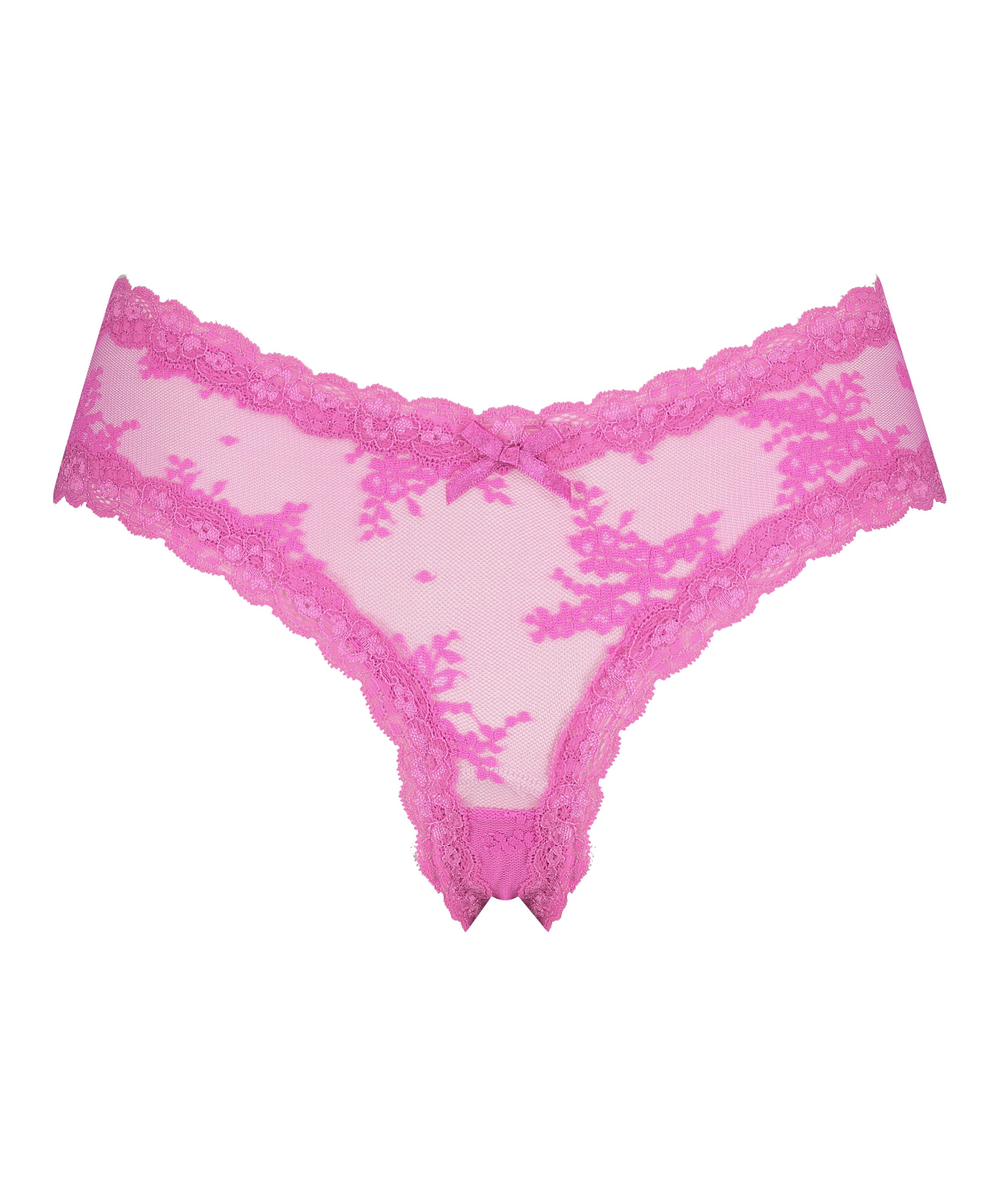 V-shaped Brazilian knickers mesh, Pink, main