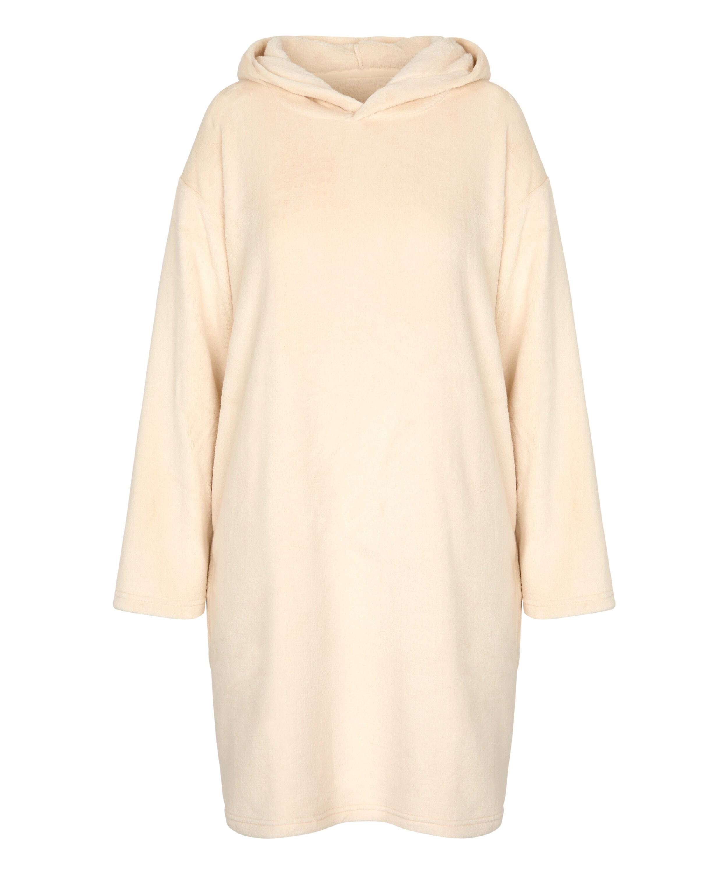 Snuggle Fleece Lounge Dress, White