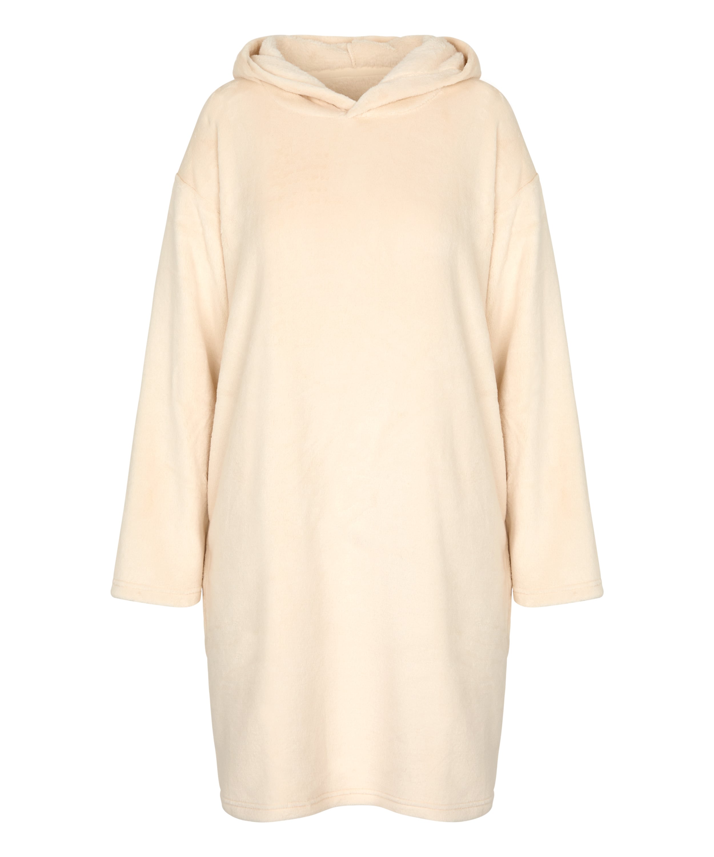Snuggle Fleece Lounge Dress, White, main