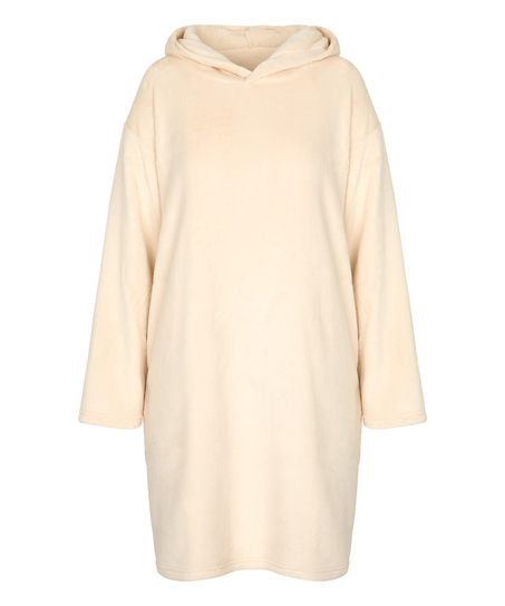 Snuggle Fleece Lounge Dress, White