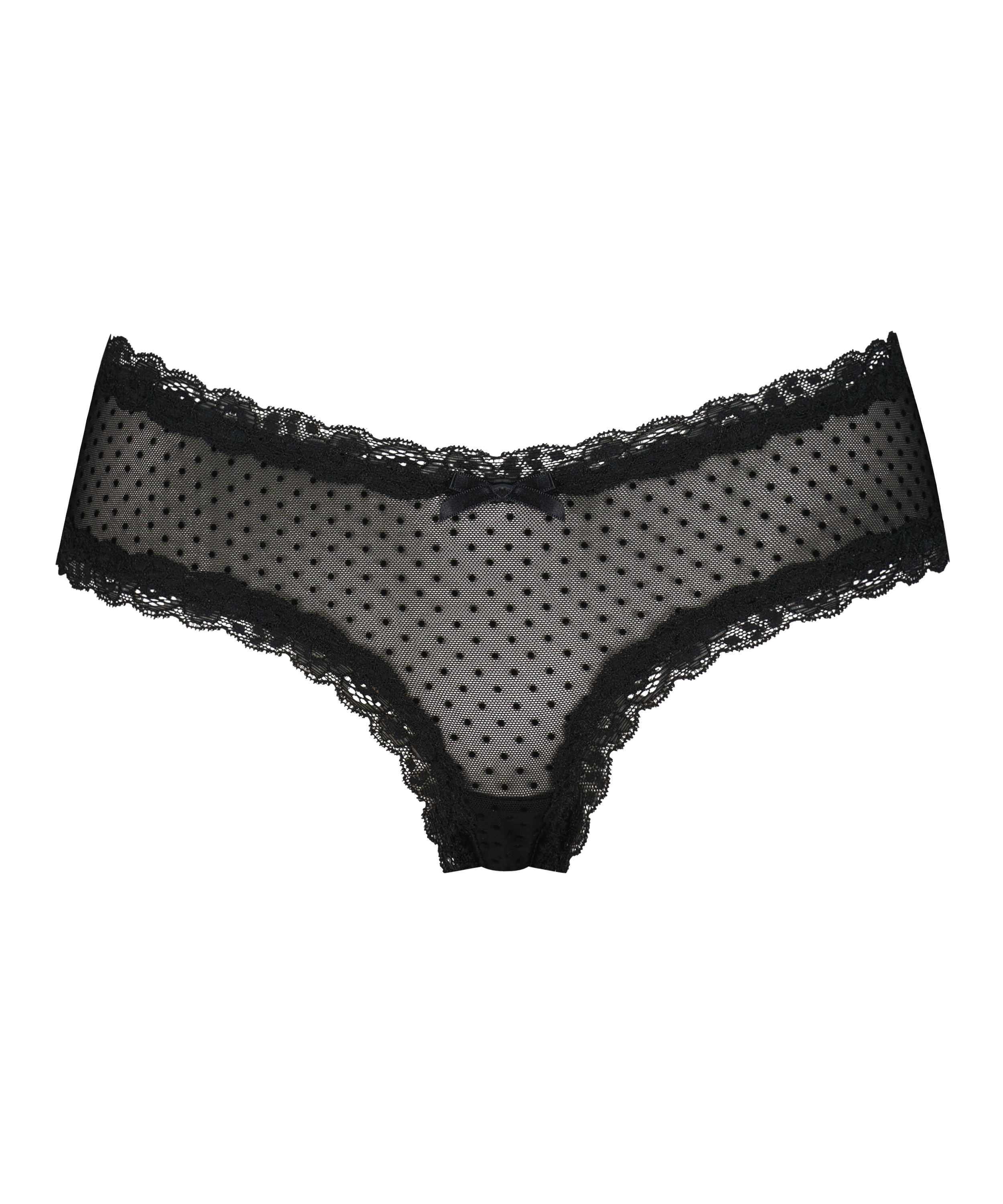 V-shaped Brazilian knickers mesh, Black, main