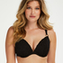 Crochet Lurex Padded Underwired Bikini Top, Black