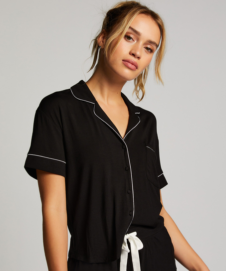 Essential Jersey Short-Sleeved Jacket, Black
