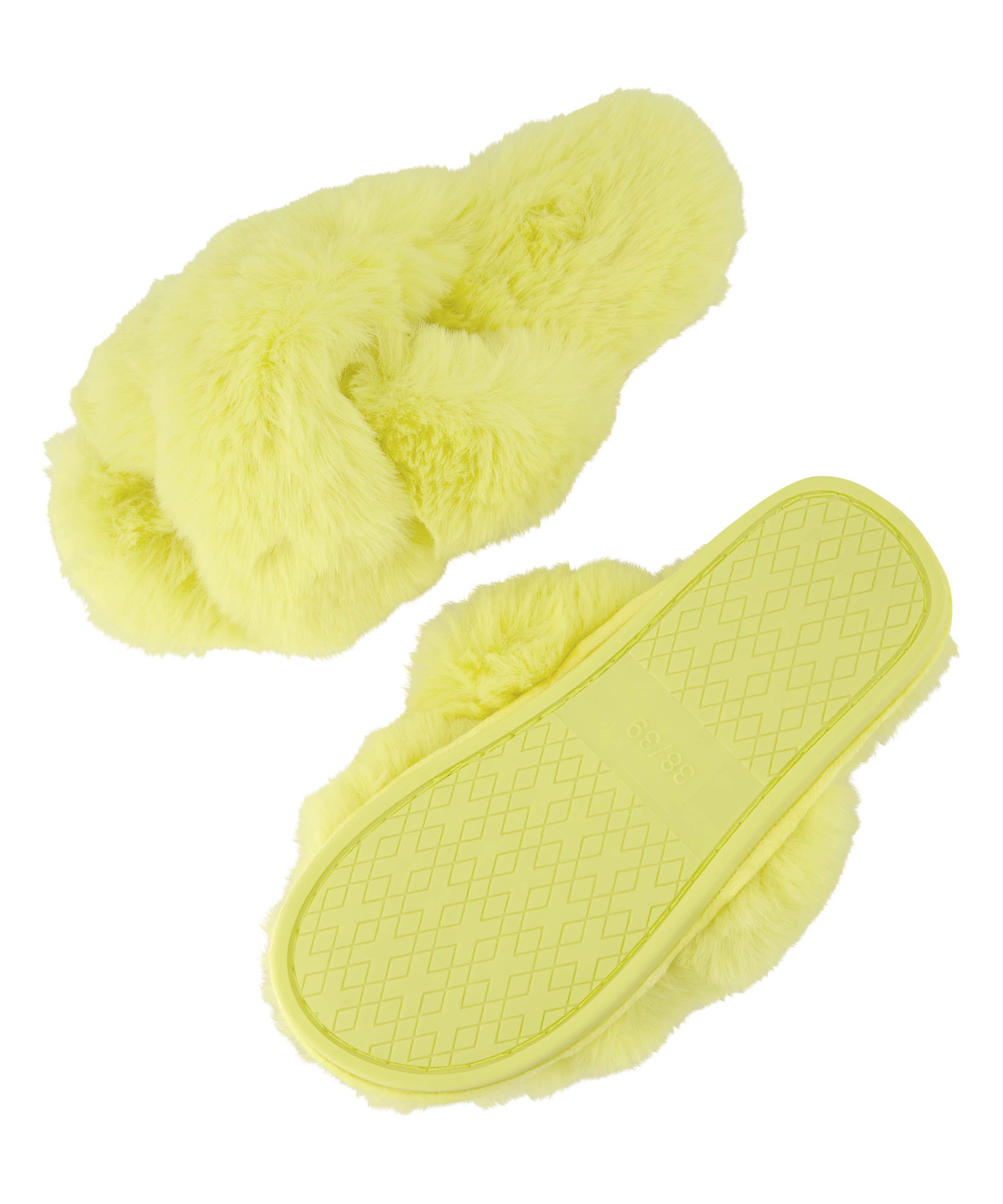 Fake Fur Slippers, Yellow, main