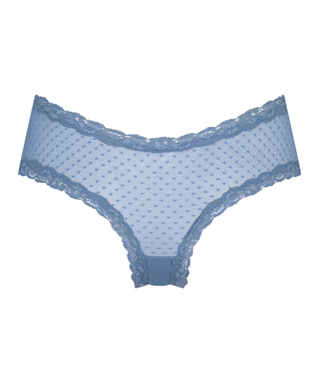 V-shaped Brazilian knickers mesh, Blue