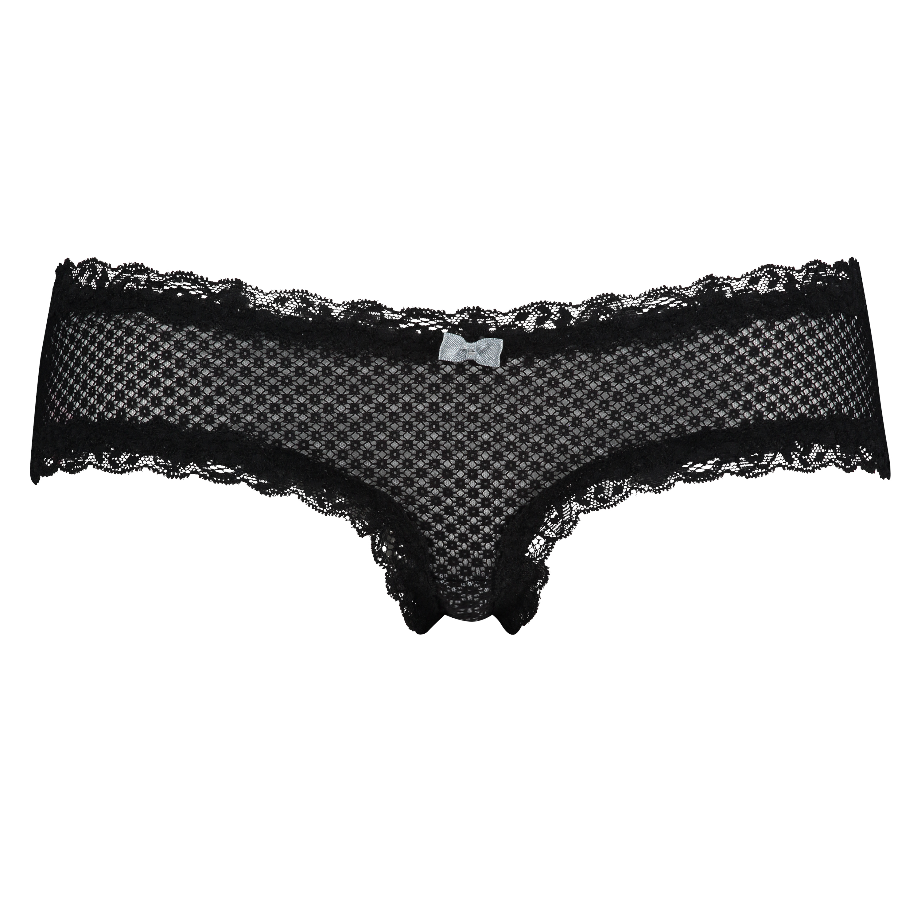 V-shaped Brazilian knickers mesh, Black, main