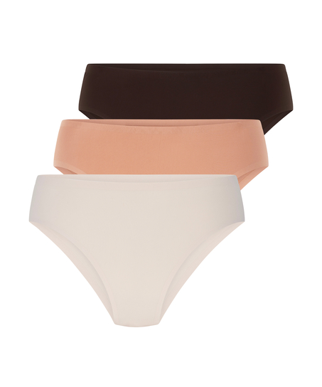 3-pack invisible Brazilian, Brown