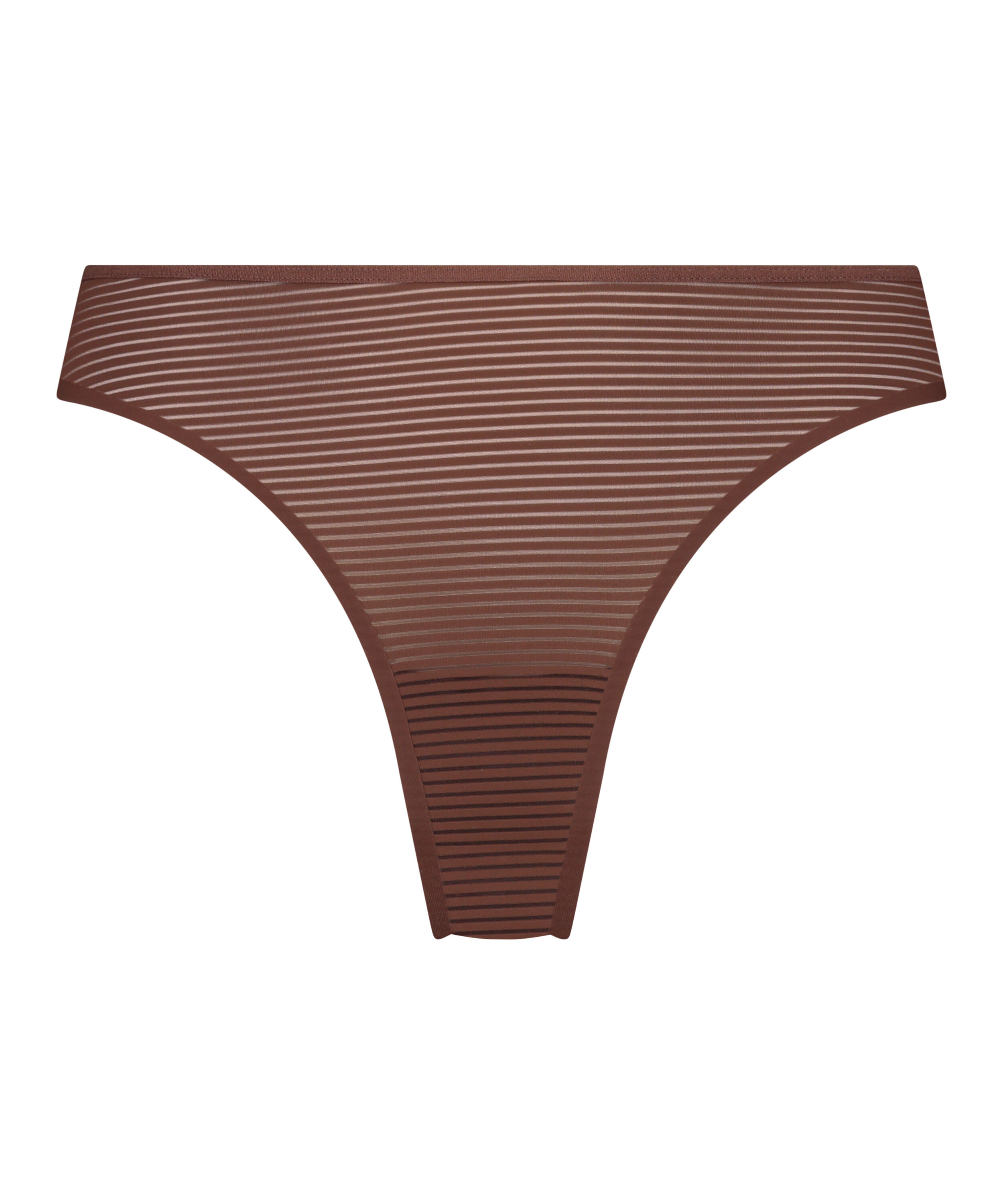 Invisible thong Stripe mesh, Brown