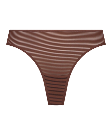 Invisible thong Stripe mesh, Brown