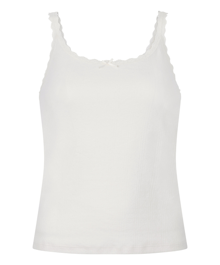 Pointelle Singlet, White