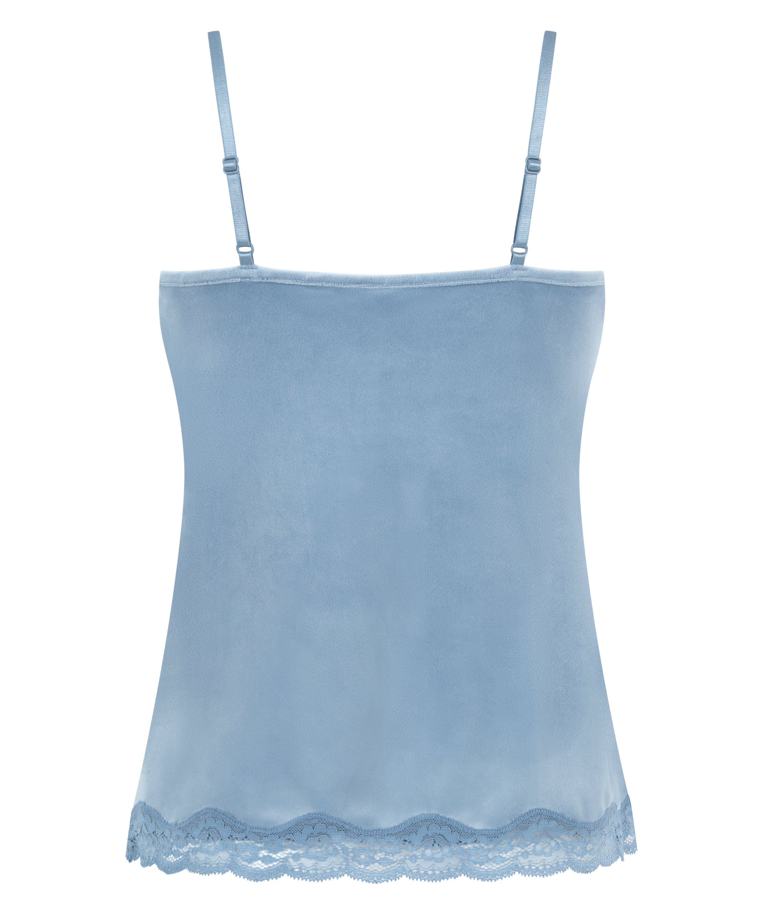 Velours Lace Cami Top, Blue, main