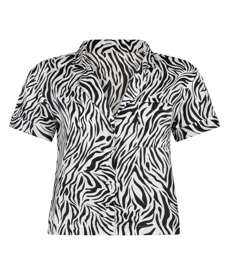 Satin Short-Sleeved Jacket, White