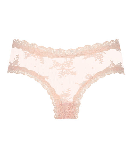 V-shaped Brazilian knickers mesh, Pink