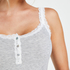 Singlet top cami rib lace, Gray