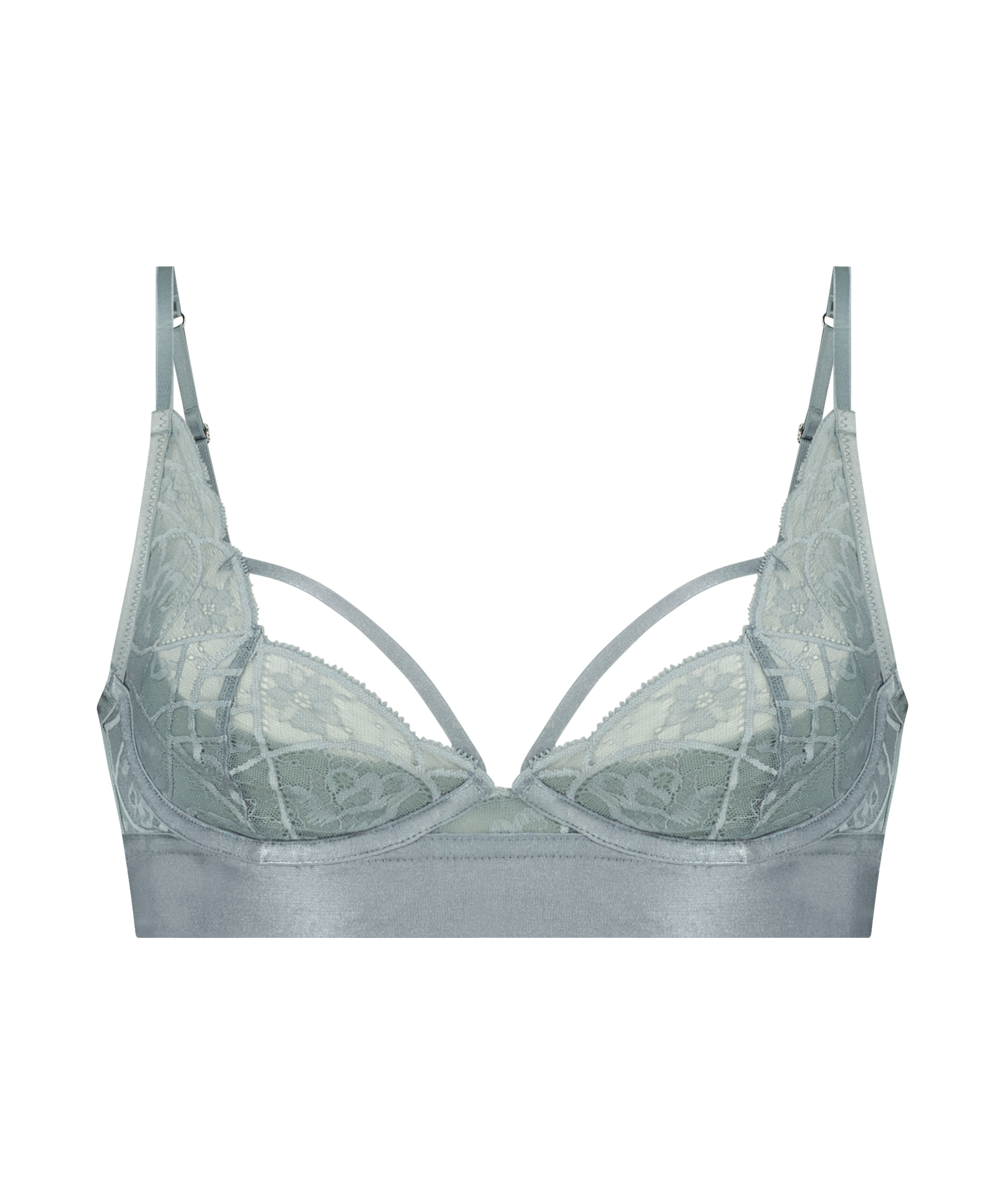 Luna Non-Padded Underwired Longline Bra, Blue, main