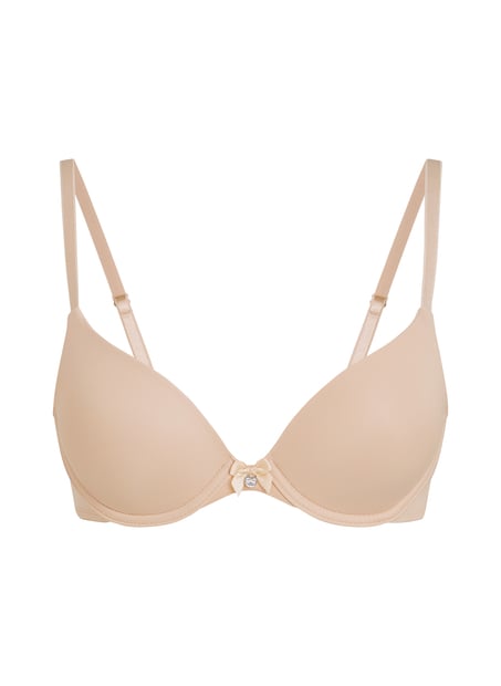 Plunge Padded Underwired Bra, Beige