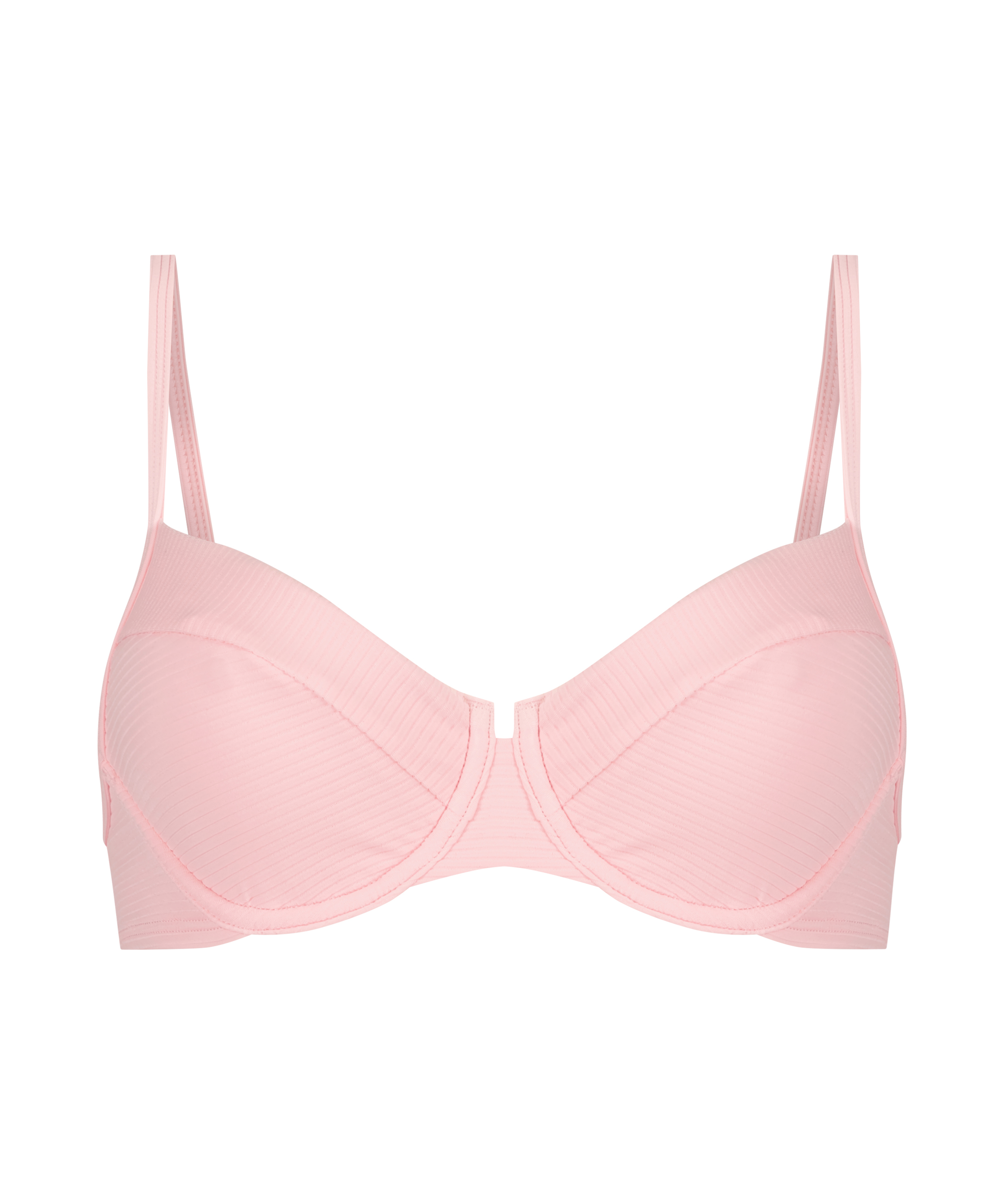 Texture non-padded underwired bikini top, Black, main