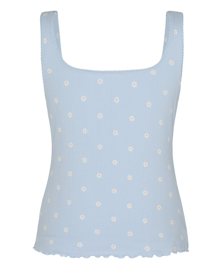 Pointelle Singlet, Blue