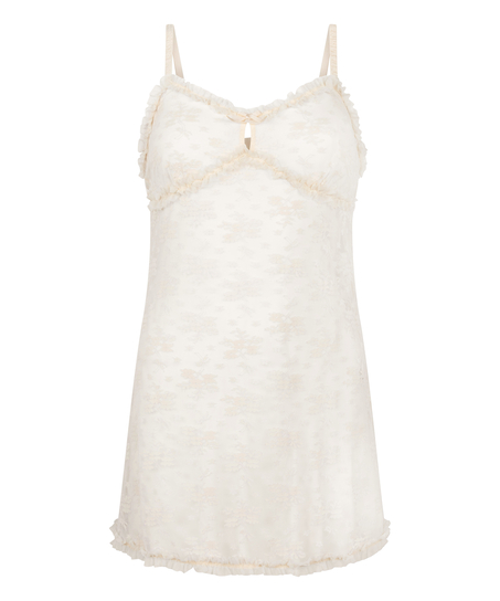 Darcy Slipdress Allover Lace, White
