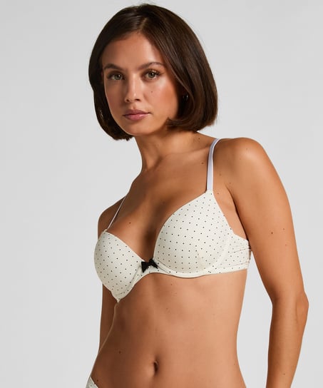 Plunge Padded Underwired Bra, White